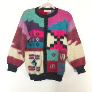 Inkas Imports 100% Wool Cardigan Sweater Handmade